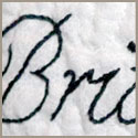 Josh and Brittany's First Wedding Anniversary embroidery detail