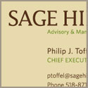Sage Hill Advisory & Management     business card